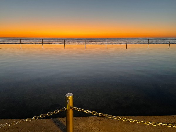 Swimming at Cronulla rock pool at sunrise