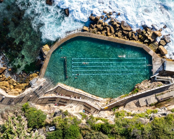 ocean pooling at bronte baths
