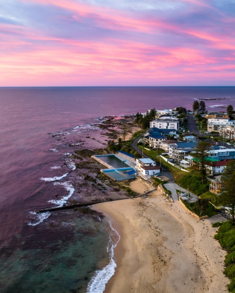 the entrance ocean baths sunrise golden hour